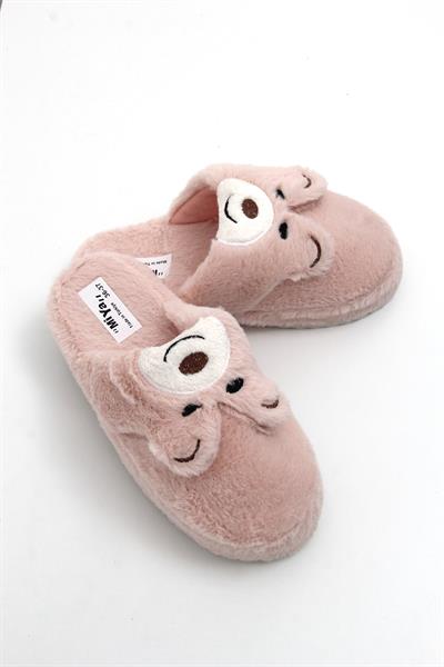 Peluş Model Önü Kapalı Ev Terliği Pembe