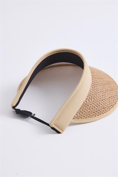 Kadın Hasır Vizör Şapka Vizon