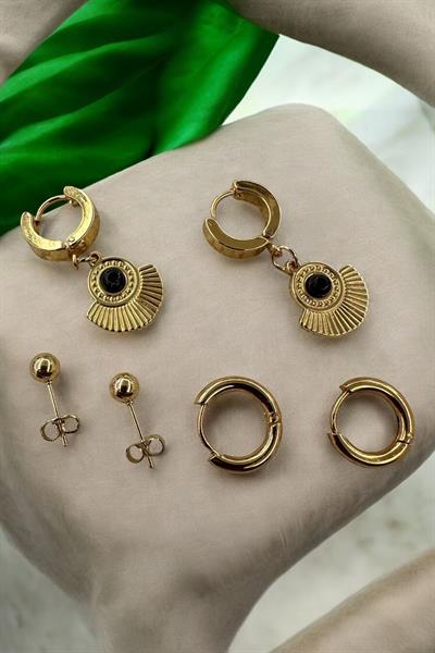 6 LI Üç Modelli Özel Tasarım Şık Çelik Küpe