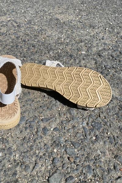 Örgü Model Kadın Sandalet Taş