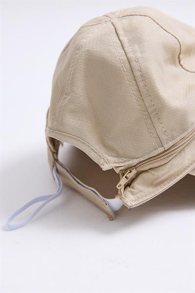 Üstü Çıkarılabilir Önden Siperli Kadın Şapka Vizon