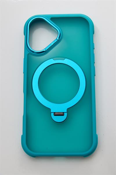 İphone 17 Uyumlu MagSafe Dönebilen Mat Yüzeye Sahip Kılıf Mavi