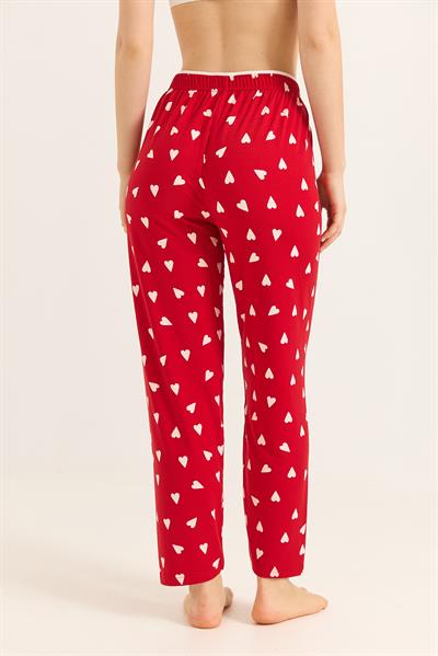 Beli Lastikli Beyaz Kalpli Pijama Altı