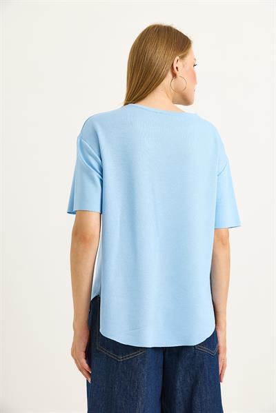 Bisiklet Yaka  Oysho Basic Tshirt Mavi