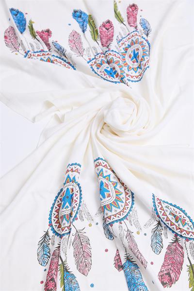 Bamboo Plaj Havlusu Beyaz