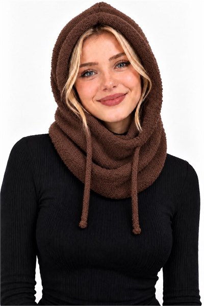Yumoş Balaklava Ayarlanabilir Bere Kahverengi