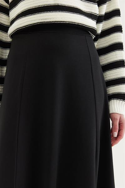 Beli Lastikli Kadın Etek Siyah