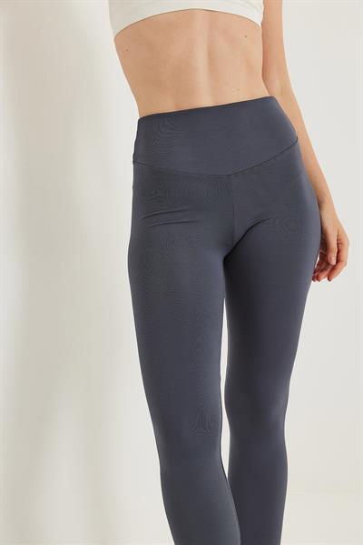 Yüksek Bel Toparlayıcı Alo Baskılı Tayt Füme