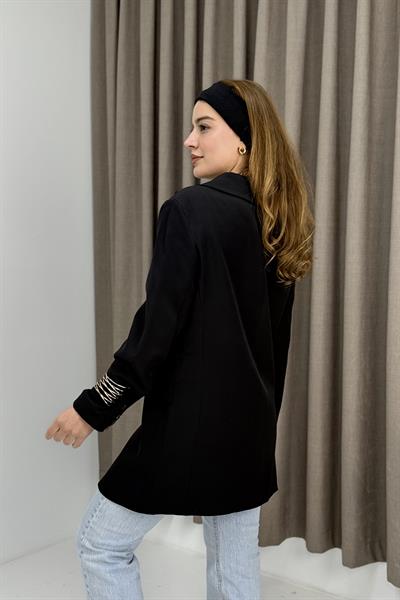 Kadın Oversize Kumaş Blazer Ceket Siyah