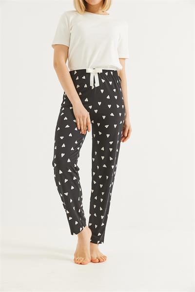 Beli Lastikli Kadın Pijama Altı Siyah