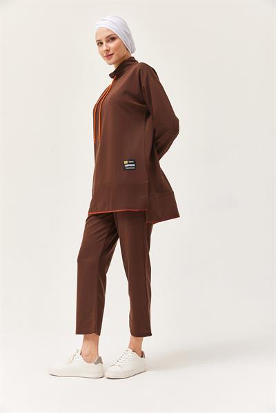 Arma Detaylı İkili Spor Takım Kahverengi