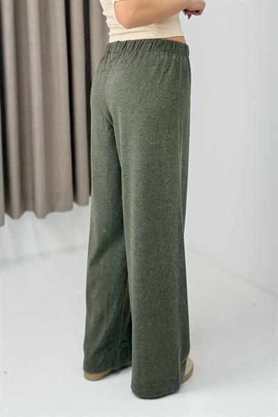 Kadın Triko Haki Salaş Pantolon  