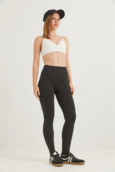 Yüksek Bel Toparlayıcı Alo Baskılı Tayt Siyah
