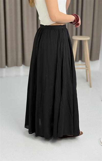 Kadın  Kırışıık Model  Astarlı  Etek Siyah