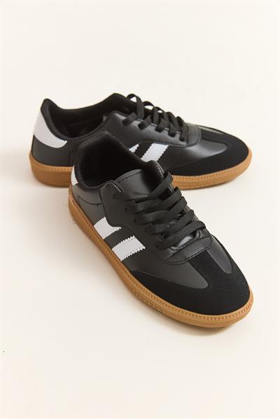 Çift Bant Samba Model Ayakkabı Siyah