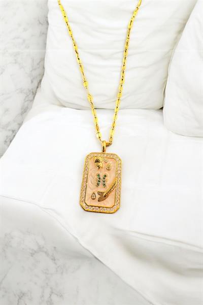 Balık Burcu Altın Rengi Kaplama Çelik Kolye Gold