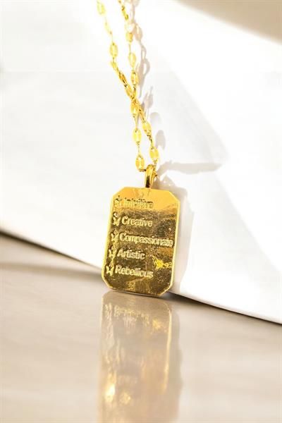 Balık Burcu Altın Rengi Kaplama Çelik Kolye Gold