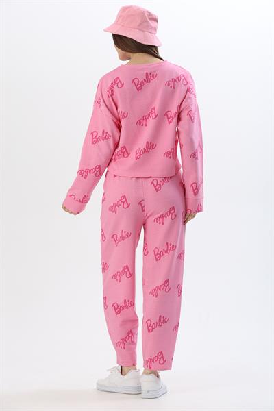 Barbie Baskılı Eşofman Takım Pembe