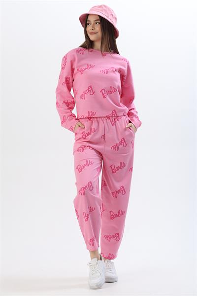 Barbie Baskılı Eşofman Takım Pembe