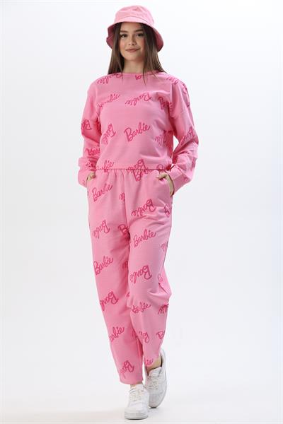 Barbie Baskılı Eşofman Takım Pembe