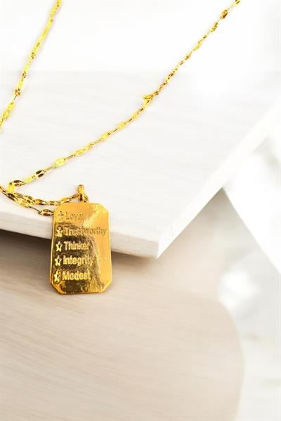 Başak Burcu Altın Rengi Kaplama Çelik Kolye Gold