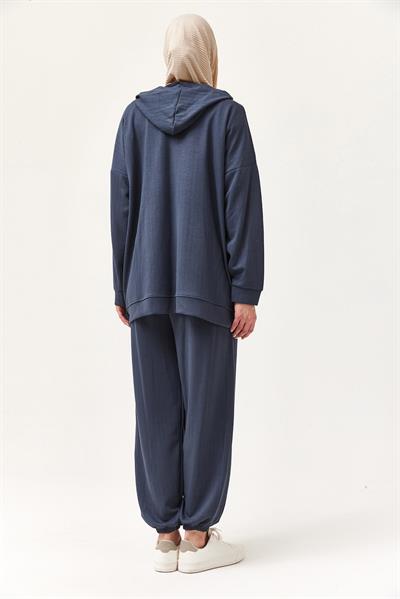 Çıtçıt Detay Kapüşonlu İkili Takım Füme