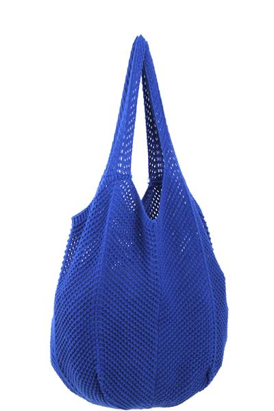 Omuz Askılı Triko Çanta Saks