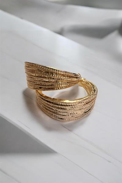 Altın Sarısı Pirinç Halka Küpe Gold