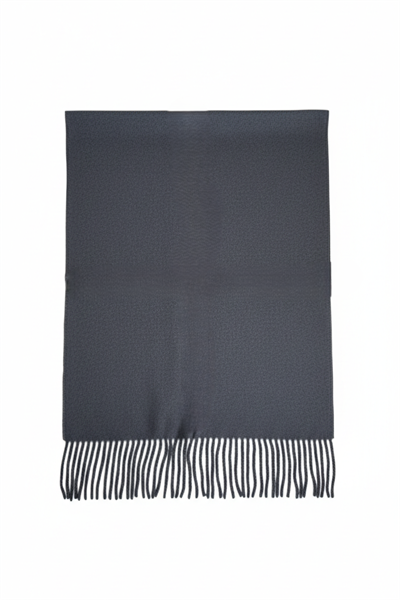 Kadın Yün Karışımlı Püsküllü Şal Antrasit 180* 30 CM