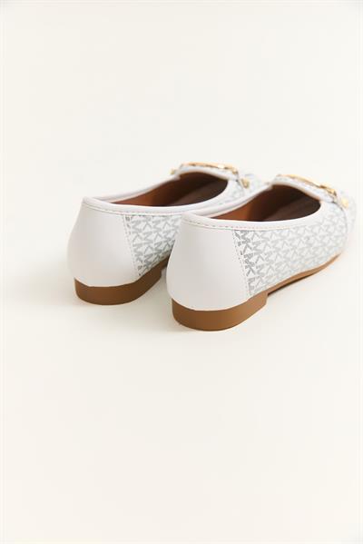 Şık Tasarım  Rahat Taban Kadın Babet Beyaz