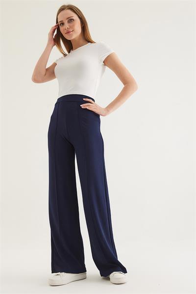 Kaymak Dokulu Modal Palazzo Pantolon Lacivert
