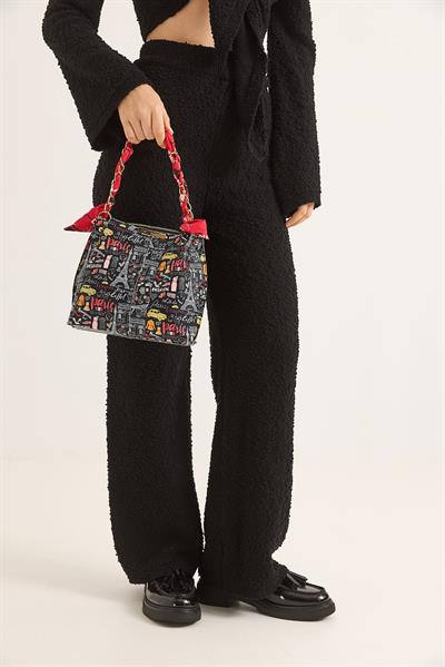 Şallı Mini El ve Omuz Çantası Karışık