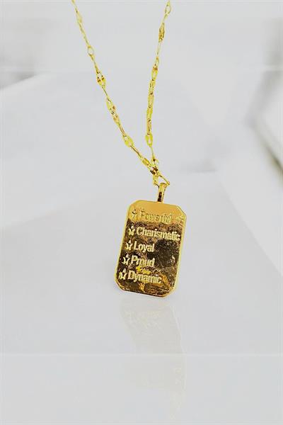 Boğa Burcu Altın Rengi Kaplama Çelik Kolye Gold