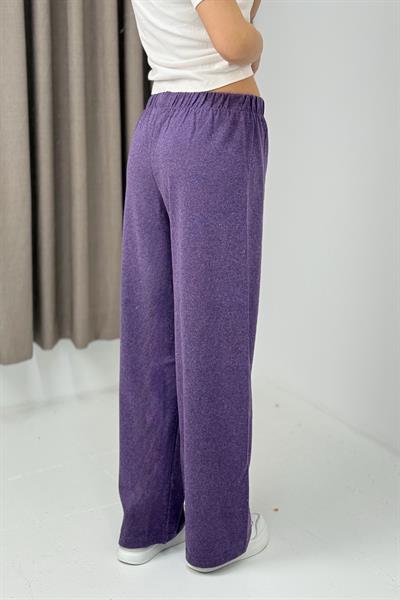 Kadın Triko Mor Salaş Pantolon  
