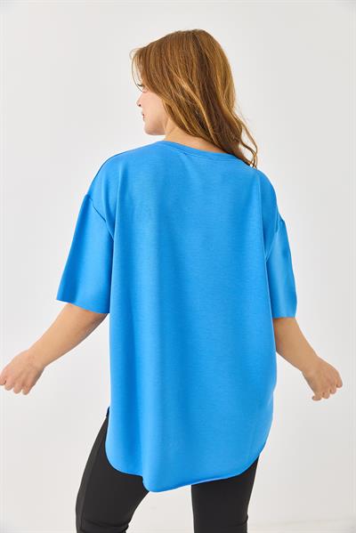 Bisiklet Yaka  Oysho Basic Tshirt Mavi