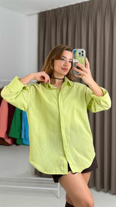 Oversize Basic Gömlek Limee