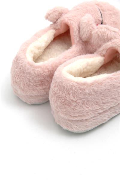 İçi Yünlü Panduf Kadın Ev Terliği Pembe