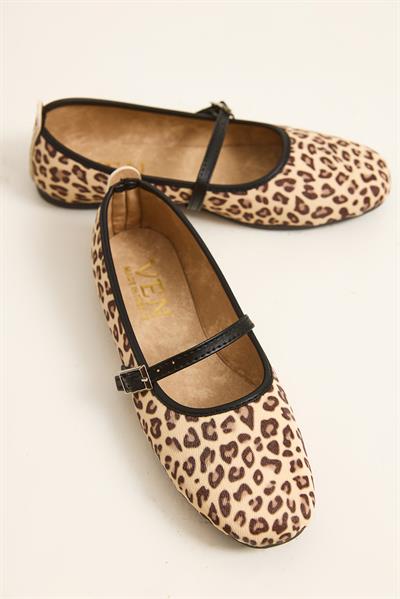 Leopar Desen İnce Bant Kadın Babet