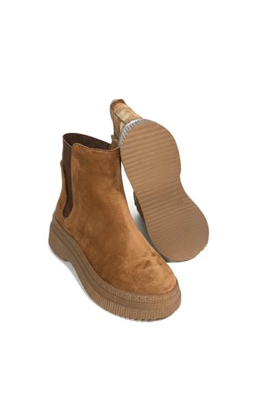 Bilek Lastikli Süet Kadın Bot Taba