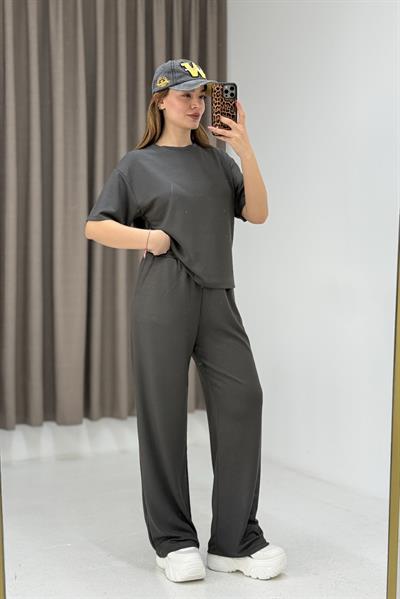 Kadın Modal  Alt Üst Basic Eşofman Takımı Antrasit