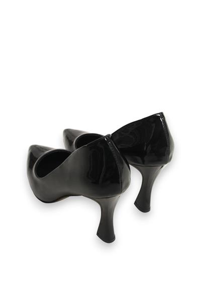 Kadın Sivri Burun Rugan Siyah Stiletto
