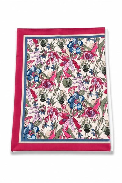 Kadın Soft Çiçekli 180X75 Ölçülü Şal Pembe