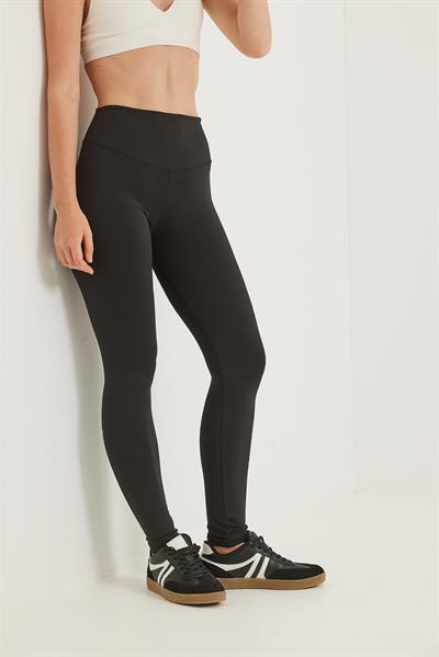 Yüksek Bel Toparlayıcı Alo Baskılı Tayt Siyah