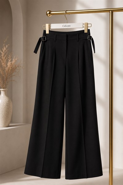 Kadın Beli Ayarlanabilir Pantolon Siyah