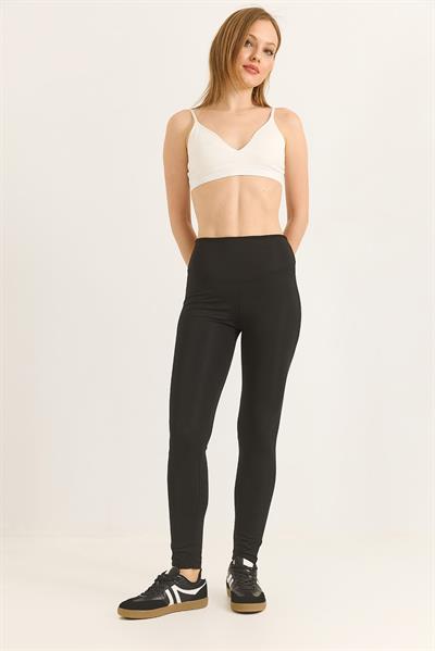 Slim fit yüksek bel toparlayıcı Oysho Tayt Siyah