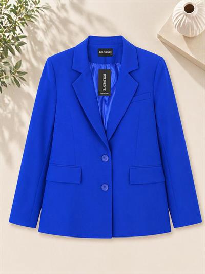 Kadın Oversize Düğmeli Blazer Ceket Saks 