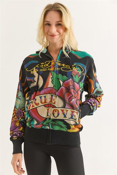 Kadın Vintage Karışık Desenli Hırka