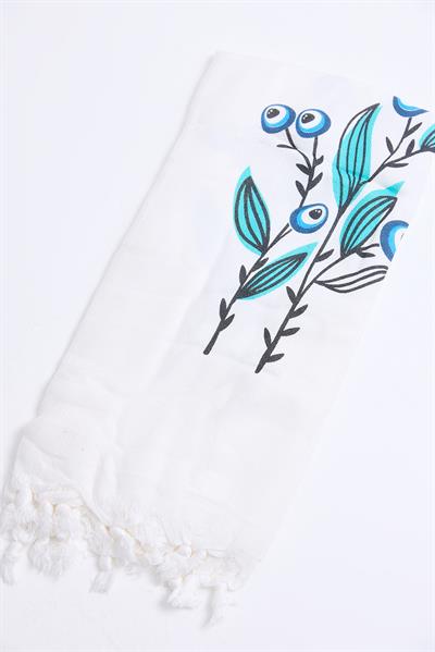 Bamboo Plaj Havlusu Beyaz