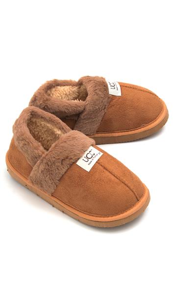 Polar İçi Kürklü Kadın Ev Botu Taba
