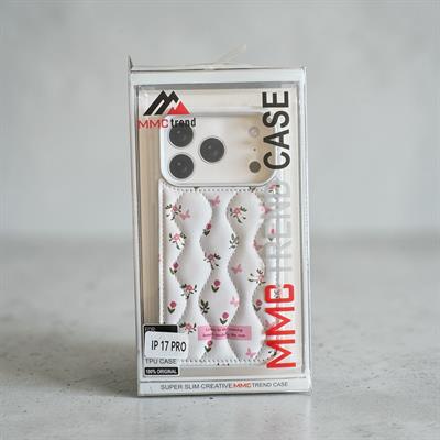 İphone 17 Pro Uyumlu Çiçek Desenli Kabartmalı Kılıf 